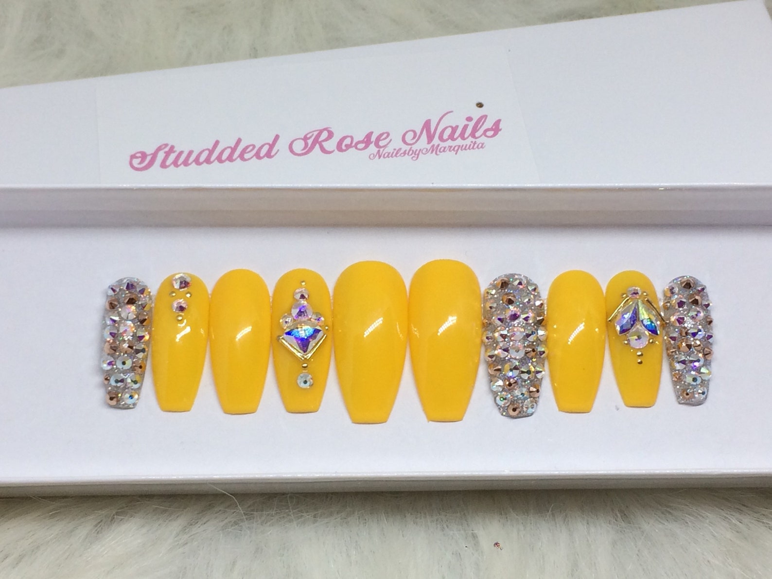Rich Girl Swarovski Nails Fake Nails Press on Nails Any Etsy