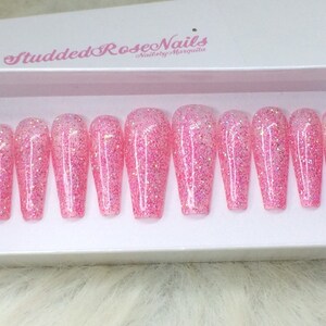 Slumber Party | Fake Nails | Press On Nails | Any Shape and Size | False Nails |Glue On Nails| StuddedRoseNails
