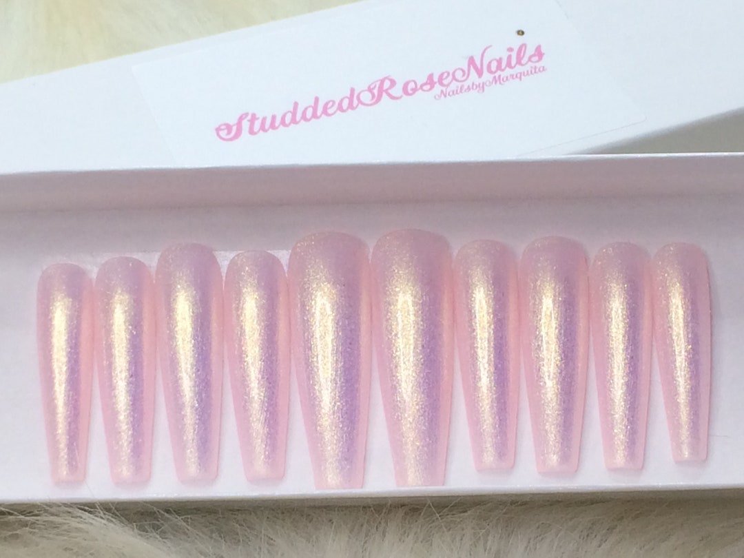 Seashell | READY TO SHIP | Coffin Nails | Fake Nails | Press on Nails ...