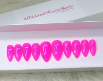 Life of the Party  | Jelly Nails | Stiletto Nails  | Press On Nails | False Nails | Glue On Nails| StuddedRoseNails