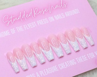 Bridezilla | Bridal Collection | Wedding Nails | Coffin Nails | Fake Nails | Press On Nails | False Nails | Glue On Nails | StuddedRoseNails