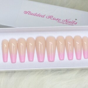 HER  | Ombre Nails | Coffin Nails | Fake Nails | Press On Nails | False Nails | Glue On Nails | StuddedRoseNails