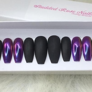 Bossy | READY TO SHIP | Coffin Nails | Fake Nails | Press On Nails | Any Shape and Size | False Nails | Glue On Nails| StuddedRoseNails
