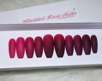 Savage  | READY TO SHIP | Coffin Nails | Mood Nails | Press On Nails | Matte Nails | Glue On Nails | StuddedRoseNails