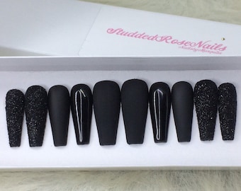 Paparazzi  | Coffin Nails | Fake Nails | Press On Nails | False Nails | Glue On Nails| StuddedRoseNails