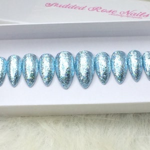 Swerve | READY TO SHIP | Glitter Nails | Stiletto Nails | Fake Nails | Press On Nails | False Nails | Glue On Nails| StuddedRoseNails