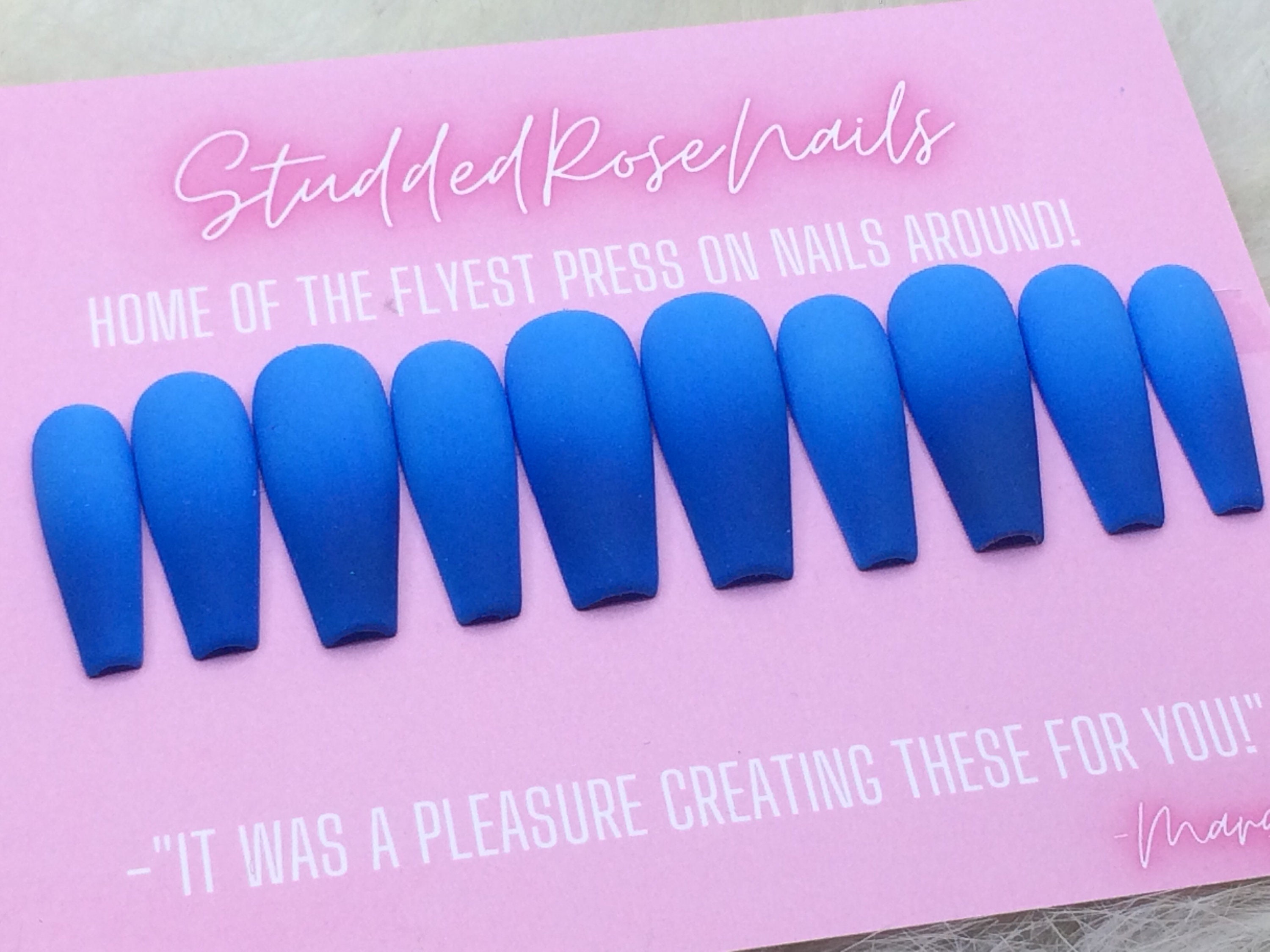 Blue Raspberry | Ombre Nails | Press on Nails | False Nails | Glue on ...
