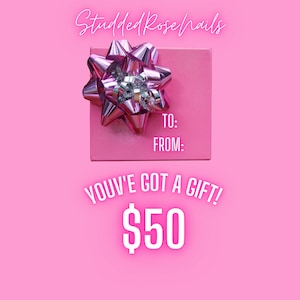 Carte-cadeau | Ongles roses cloutés | Carte-cadeau électronique.
