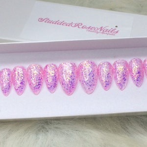Pinky Promise | Acrylic Nails | Glitter Nails | Fake Nails | Press On Nails |  False Nails | Glue On Nails | StuddedRoseNails