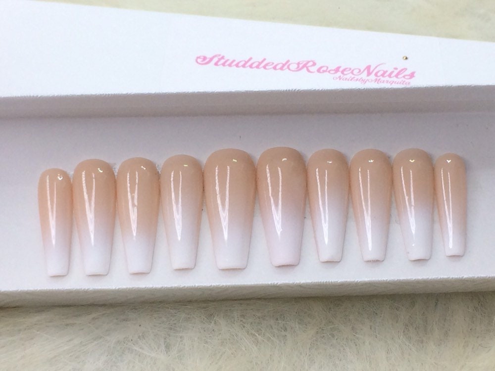 Au Natural Coffin Nails Fake Nails Press on Nails - Etsy