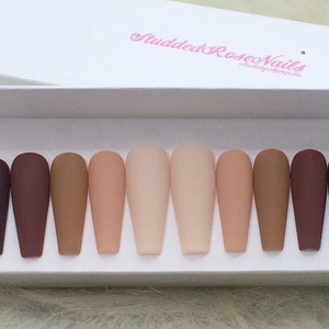 Nude-ish | READY TO SHIP | Nails | Coffin Nails | Fake Nails | Press On Nails | False Nails | Glue On Nails | StuddedRoseNails