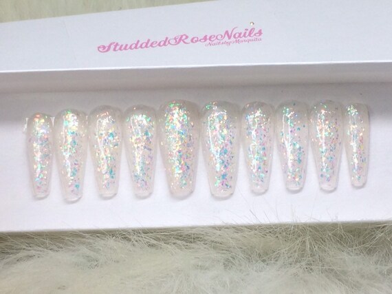 Sweet Talk Glitter Nails Acrylic Nails Coffin Nails | Etsy