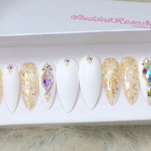 Private Party | Stiletto Nails | Fake Nails | Press On Nails | False Nails | Glue On Nails | StuddedRoseNails