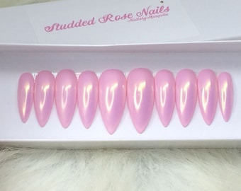 Bombshell | Coffin Nails | Fake Nails | Press On Nails | Any Shape and Size | False Nails | Glue On Nails| StuddedRoseNails