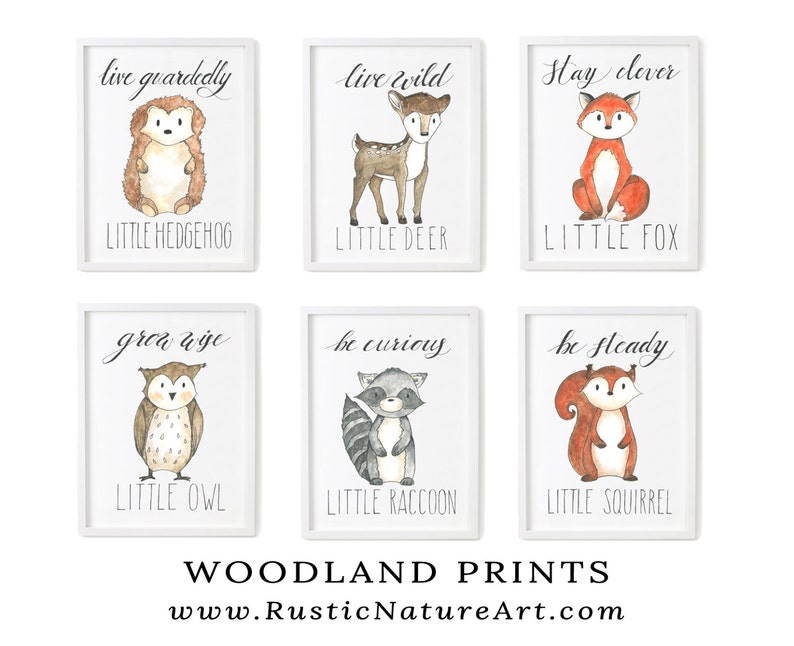 etsy woodland nursery prints