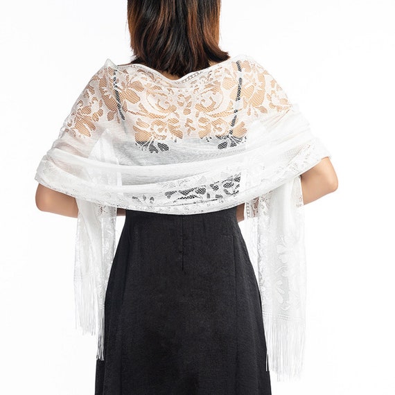 Soft Lace Wedding Wraps, Tulle Pashmina Scarf, Evening Shawl Wrap, Cover Ups - 10 colours