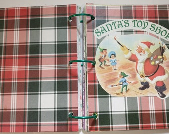 Handmade Christmas Journal, Smashbook, Memory Keeper Altered Book Santa's Toy Shop