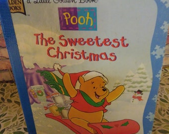 Christmas Junk Journal Handmade Little Golden Book The Sweetest Christmas Pooh
