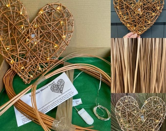 Willow Craft Kit | Make at Home Kit | Willow Heart Decoration with LED lights | Willow Heart | Wall | Wedding | Christmas
