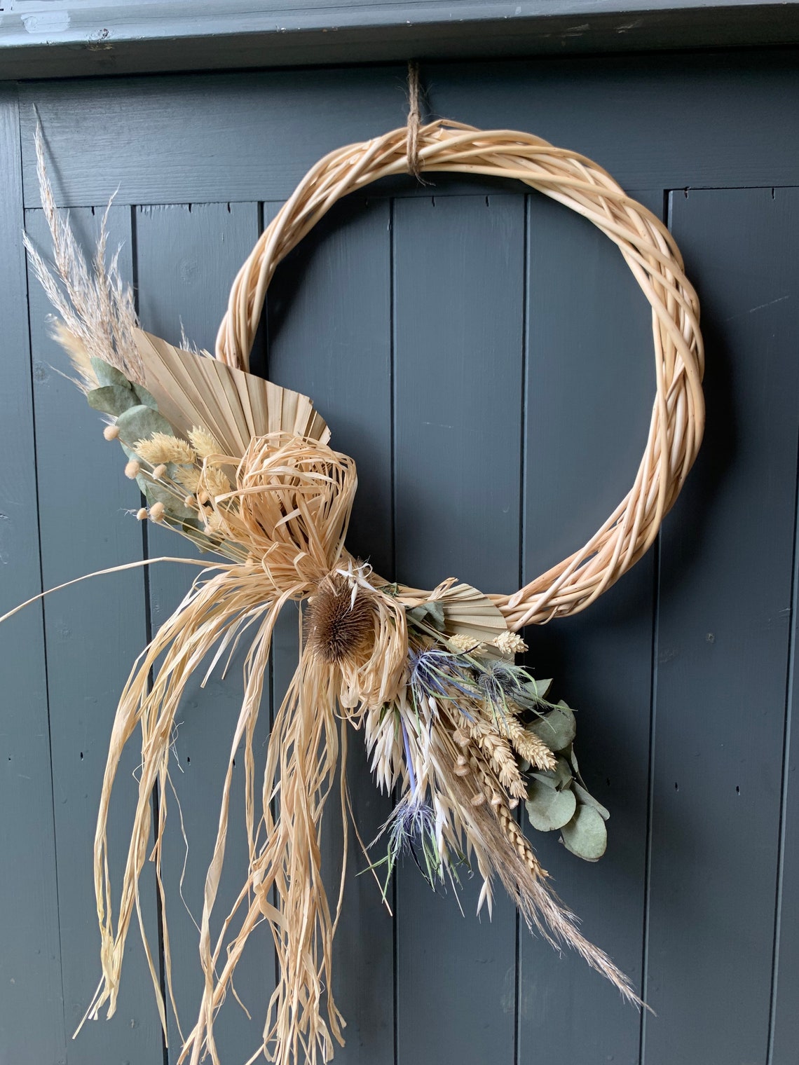 Willow Craft Kit White Willow Wreath With Dried Flowers Etsy UK