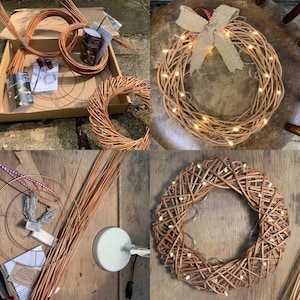 Willow Craft Kit | Willow Garland | Wreath | Circle | Wall Decoration inc LED lights