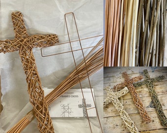 Make at Home Willow Craft Kit | Copper Framed Cross | Christmas | Random Weave | Weaving | Willow Holy Cross | Beginner Kit | DIY Craft Kit