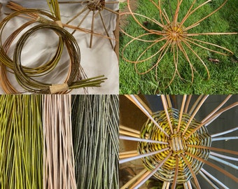 Kit d'artisanat en saule | Fleurs à faire maison | Kit d'artisanat rural | Kit de tissage DIY | Respectueux de l'environnement | Sculpture de jardin | Décoration extérieure | Fleur