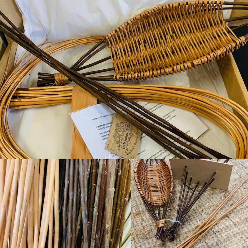 Pode incluir: Um kit de cestaria de vime com instru&ccedil;&otilde;es e ramos de salgueiro. O kit inclui uma base pr&eacute;-tecelada, varas de salgueiro e um guia para fazer uma cesta.