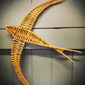 Large Willow Swallow | Wall Display | Garden | Woven Decoration | Rustic | Ecofriendly | Sustainable Art | Spring | 9th Anniversary
