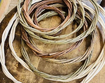 Set of 10 Willow Hoops | Natural | Handmade | Floristry Hoops | Dreamcatcher | Small Wreaths | Ecofriendly | Rustic | Mixed Sizes | Craft