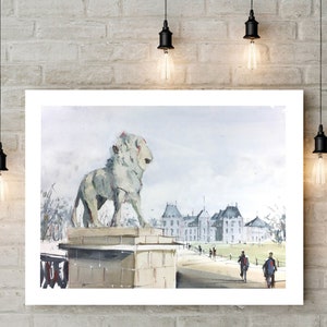 Luxembourg watercolour garden Paris, unique and original