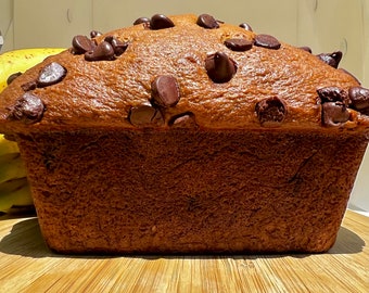 All-Natural Chocolate Chip Banana Bread | Homemade | Specialty Dessert | Gift Idea | Fathers Day