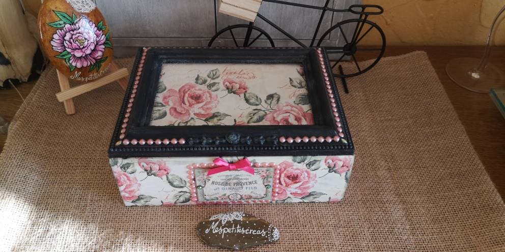 Boite de Rangement Fleurs Shabby