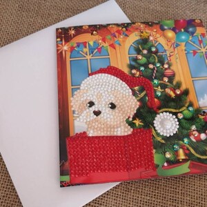 Carte de correspondance "petit chien de Noël"
