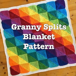 Granny Splits blanket crochet PATTERN (US & UK terms), blanket pattern, crochet baby blanket, baby blanket pattern, crochet pattern