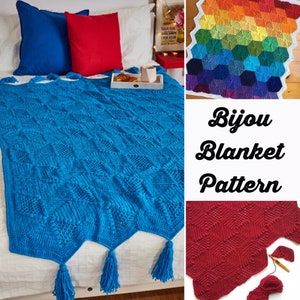 Bijou Blanket Crochet Pattern (US & UK Terms), crochet hexagon pattern, baby blanket pattern, blanket pattern, afghan pattern