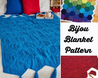 Bijou Hexagon Crochet Blanket PDF Pattern (Baby and Throw size) (US & UK Terms)