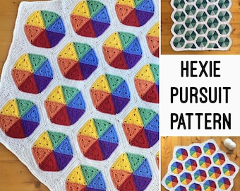 Hexie Pursuit Crochet Blanket Pattern (US & UK Terms) (PDF Download)