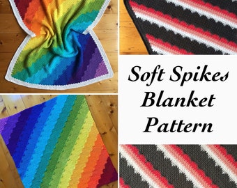 Soft Spikes Häkeldecke Muster (US & UK Begriffe) (PDF Muster)