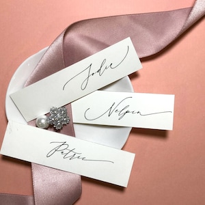 Printed Custom Place Cards, Personalized Wedding Place Cards, Custom Escort Cards, Minimal Modern Folded or Flat Place Cards