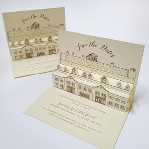 Custom Venue Pop-Up Save The Date card, Quintessential Custom Wedding Venue Sage Wedding Suite, One-of-a-kind Wedding Suite SAMPLE