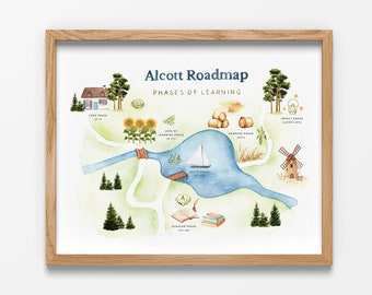 Custom Illustration Watercolor Map, Custom Wedding Map, Destination Wedding Venue Map, Destination Wedding, DIGITAL FILE | 5 landmarks