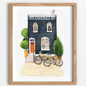 Aangepaste aquarel huisportret, handgeschilderd huis, huisschildering, eerste huiscadeau, kerstcadeau