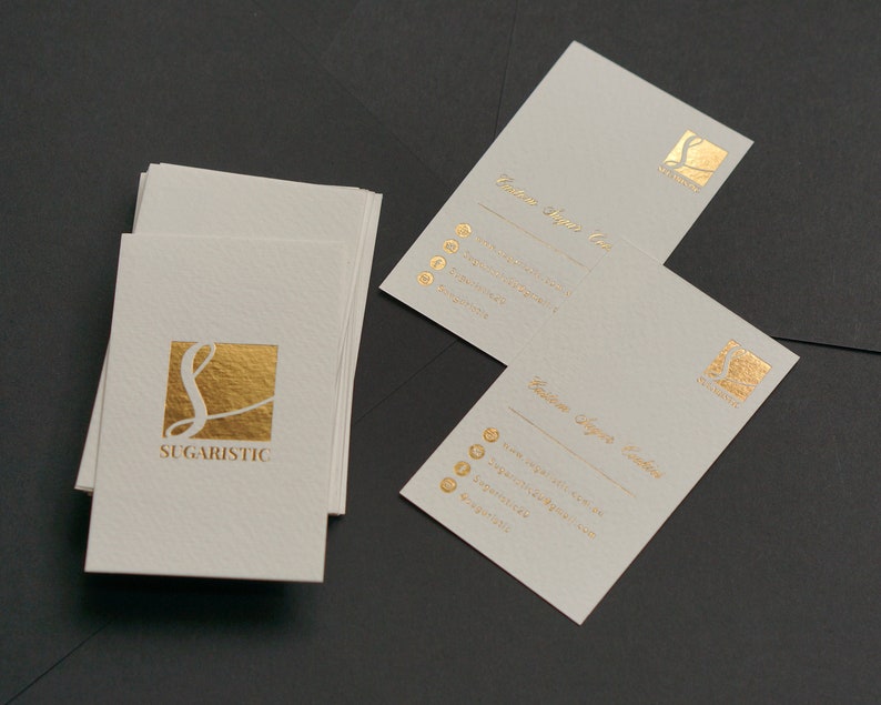 Luxury Gold Foil Business Cards Hot Stamping Foil Business Etsy