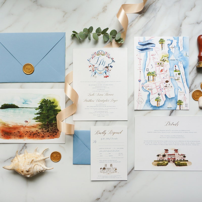 Beach Wedding Invitation - Etsy