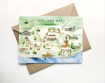 Custom Watercolor Travel Wedding Map, Destination Wedding Map, Custom Map Save the Dates, Custom Map, DIGITAL FILE| 3 Landmarks