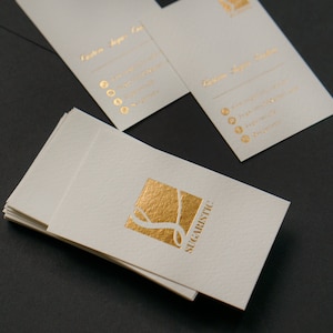 Cartes de visite de luxe en feuille d’or, carte de visite en feuille d’estampage à chaud, papeterie d’entreprise d’estampage à chaud, or rose, cartes d’appel en feuille noire