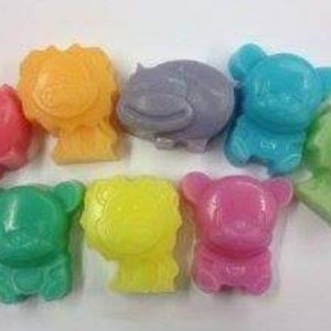 8x Animal shaped soaps SLS and fragrance free suitable for sensitive skin approx 1 inch each in size