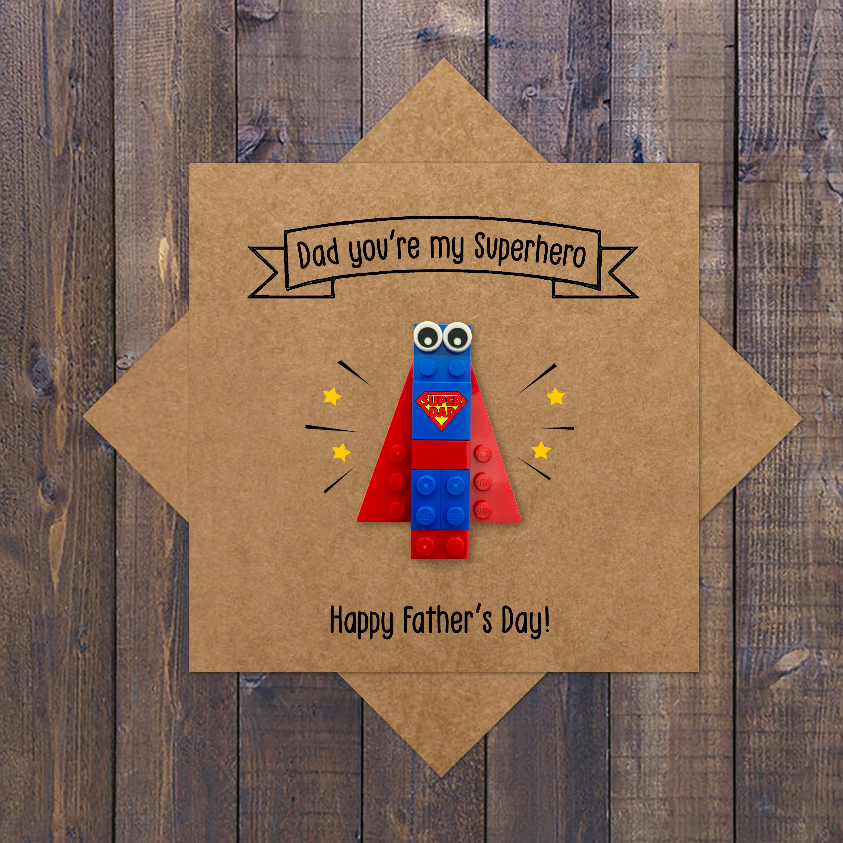 Super Papa Vatertagskarte mit echten LEGO Papa du bist Etsy