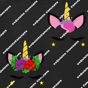 Einhorn SVG Gesicht - Einhorn SVG-Dateien für Cricut - druckbare Kunst-Design - Hi-Qualität Vektor Bundle - Svg, Jpg, Png, EPS - Cricut bereit